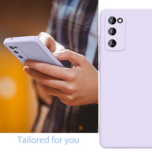 [2 Pack] Cases for Galaxy S20 FE Case, Samsung S20 FE Case 4G/5G, Slim Full-Body Stylish Silicone Protective Case for Samsung Galaxy S20 FE Phone case (Pink + Grass Purple)