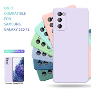 [2 Pack] Cases for Galaxy S20 FE Case, Samsung S20 FE Case 4G/5G, Slim Full-Body Stylish Silicone Protective Case for Samsung Galaxy S20 FE Phone case (Pink + Grass Purple)