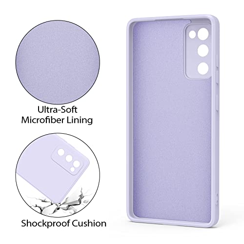 [2 Pack] Cases for Galaxy S20 FE Case, Samsung S20 FE Case 4G/5G, Slim Full-Body Stylish Silicone Protective Case for Samsung Galaxy S20 FE Phone case (Pink + Grass Purple)