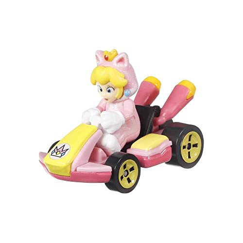 Hot Wheels Mario Kart Cat Peach, [Pink] Standard Kart