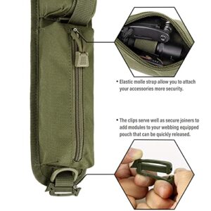 WYNEX Tactical Molle Accessory Pouch, Backpack Shoulder Strap Bag Shoulder Tape Additional Bag Multifunctional Hunting Tools Pouch, Nylon Fabric, Army Green