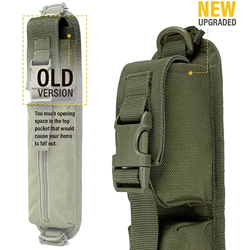 WYNEX Tactical Molle Accessory Pouch, Backpack Shoulder Strap Bag Shoulder Tape Additional Bag Multifunctional Hunting Tools Pouch, Nylon Fabric, Army Green