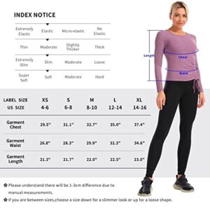 Athletic Tops for Women Long Sleeve Fitted (Black,L)