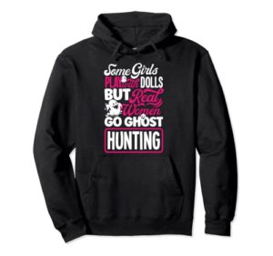 ghost hunting female paranormal investigator pullover hoodie