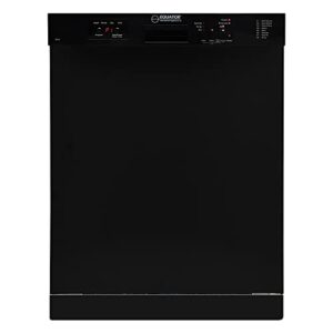 equator-europe 24" built in 14 place dishwasher with 8 wash programs (black)