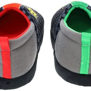 Super Mario Boys Slippers, Mario Kart Mismatched A-Line, Black, Size 12/13