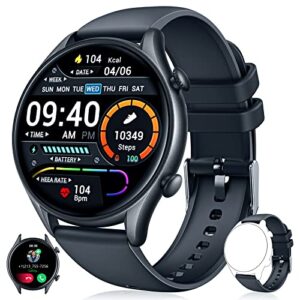 smartwatch for men android iphone: smart watch with call & text ip68 waterproof fitness tracker for sport running digital watches with heart rate blood pressure sleep monitor step counter round