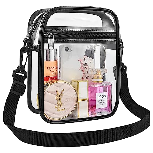 Clear Bag Stadium Approved 12x6x12 Clear Purse for Women Stadium Clear Crossbody Bag for Concert Festival Sport Beach