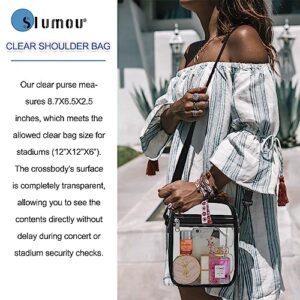 Clear Bag Stadium Approved 12x6x12 Clear Purse for Women Stadium Clear Crossbody Bag for Concert Festival Sport Beach