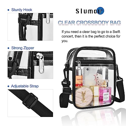 Clear Bag Stadium Approved 12x6x12 Clear Purse for Women Stadium Clear Crossbody Bag for Concert Festival Sport Beach