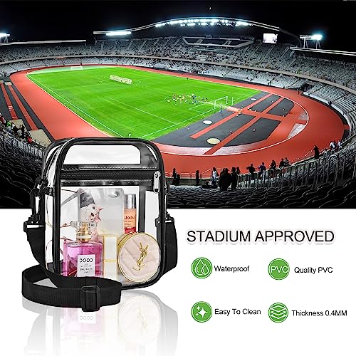 Clear Bag Stadium Approved 12x6x12 Clear Purse for Women Stadium Clear Crossbody Bag for Concert Festival Sport Beach