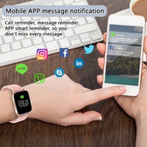 Smart Watch, Women Fitness Tracking Watch, Phone Incoming Call SMS Notifications, Men Activity Tracking Smart Watches, Weather Forecasts, Health Watches with 8 Sports Modes for Android iPhone Phones