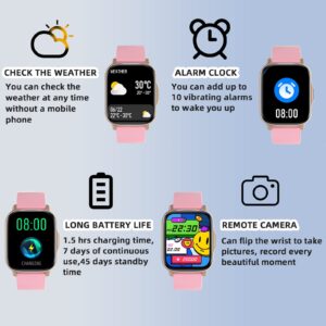 Smart Watch, Women Fitness Tracking Watch, Phone Incoming Call SMS Notifications, Men Activity Tracking Smart Watches, Weather Forecasts, Health Watches with 8 Sports Modes for Android iPhone Phones