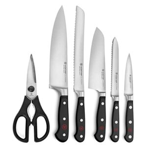 Wusthof Classic 7 Piece Slim Knife Set with Acacia Block