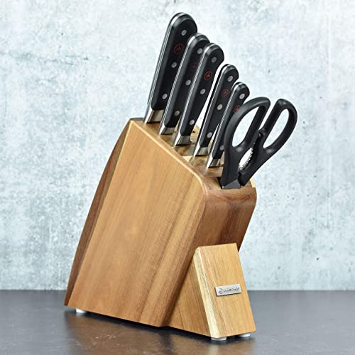 Wusthof Classic 7 Piece Slim Knife Set with Acacia Block