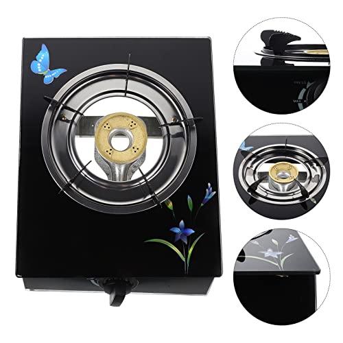 Hemoton Portable Stove Burner Gas Stove Stove Cooking Burner Barbecue Barbecue Stove Cooktops Portable Single Cooker for Home Restaurant Outdoor Picnic Black Small Camping Stove