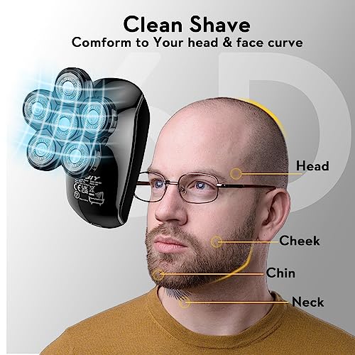 Kibiy Head Shavers Replacement Blades, 6 Blades Head Shaver for Bald Men Replacement, Easy Install Electric Razor Shaver for Model MS-672