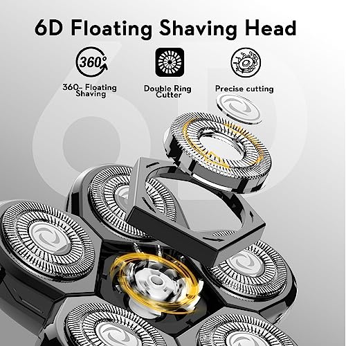 Kibiy Head Shavers Replacement Blades, 6 Blades Head Shaver for Bald Men Replacement, Easy Install Electric Razor Shaver for Model MS-672