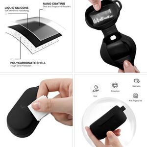 Protective Cover Case for Sesh & Sesh Evo Case (Black) , Soft and Flexible, Anti-Lost & Shockproof Protective Skin Silicone Cover for Sesh Evo Charging Case with Keychain (Visible Front LED)