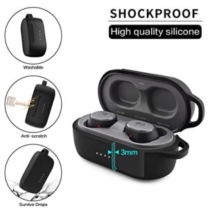 Protective Cover Case for Sesh & Sesh Evo Case (Black) , Soft and Flexible, Anti-Lost & Shockproof Protective Skin Silicone Cover for Sesh Evo Charging Case with Keychain (Visible Front LED)