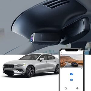 fitcamx 4k dash cam suitable for volvo s60 v60 t5 t6 t8 b5 2022 2021 2020 2019, integrated oem look, 2160p uhd video quality, loop recording wifi, g-sensor, night vision, easy to install, 64gb card