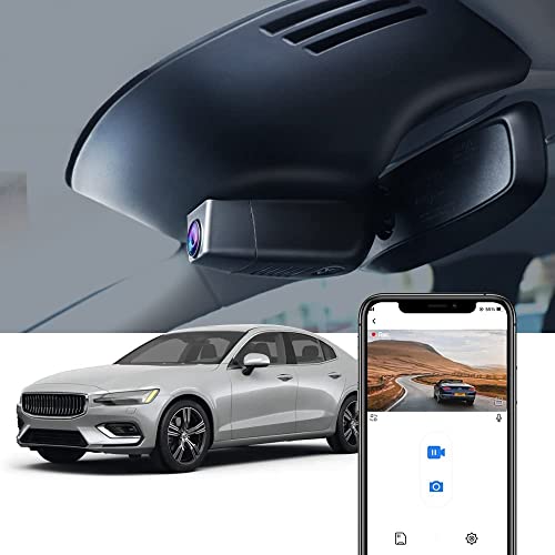 Fitcamx 4K Dash Cam Suitable for Volvo S60 V60 T5 T6 T8 B5 2022 2021 2020 2019, Integrated OEM Look, 2160P UHD Video Quality, Loop Recording WiFi, G-Sensor, Night Vision, Easy to Install, 64GB Card