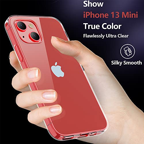 EGALO Compatible with iPhone 13 Mini Clear Case,Slim Thin Silicone Soft Skin Flexible TPU Lightweight Gel Rubber Anti-Scratches Shockproof Protective Cases Cover for iPhone 13 Mini,Crystal Clear