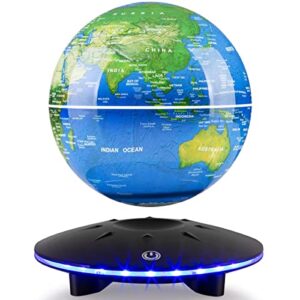 magnetic levitation globe,-6 inch  levitating globe lamp world map floating & spinning in the air for educational piece for kids,office decor ,cool gadgets birthday halloween christmas gifts