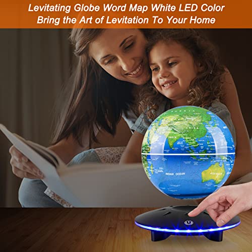 Magnetic Levitation Globe,-6 inch  Levitating Globe Lamp World Map Floating & Spinning in the Air for Educational Piece for Kids,Office Decor ,Cool GadgetS Birthday Halloween Christmas Gifts