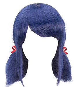 dailyacc wig for girls costume dress up christmas cosplay blue hair with tails gifts…