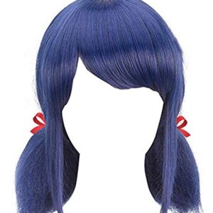 Dailyacc Wig for Girls Costume Dress Up Christmas Cosplay Blue Hair with Tails Gifts…