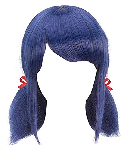 Dailyacc Wig for Girls Costume Dress Up Christmas Cosplay Blue Hair with Tails Gifts…