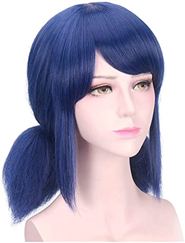 Dailyacc Wig for Girls Costume Dress Up Christmas Cosplay Blue Hair with Tails Gifts…