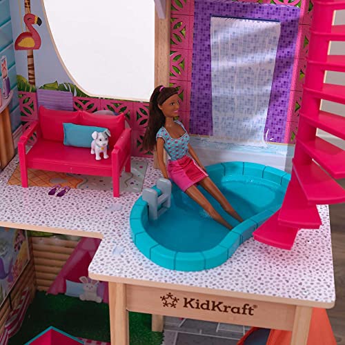 KidKraft Pool Party Mansion Dollhouse with 26 Accessories - 3+ Years 4ft 11 Inches 1.5m