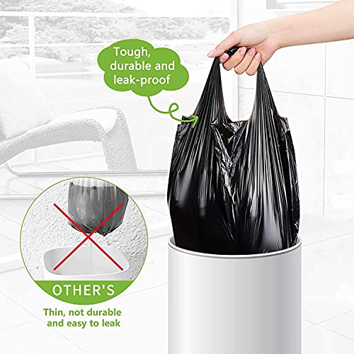 FYY Trash Bags, Garbage Bags, 5 Rolls 100 counts 6 Gallon [Extra Thick][Leak Proof] Rubbish Bags Wastebasket Bin Liners for Home Office Trash Can Black