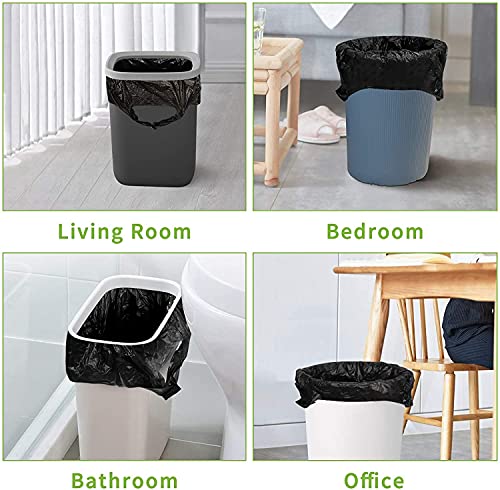 FYY Trash Bags, Garbage Bags, 5 Rolls 100 counts 6 Gallon [Extra Thick][Leak Proof] Rubbish Bags Wastebasket Bin Liners for Home Office Trash Can Black