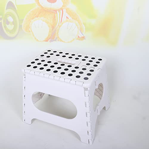 Fisiei Step Stool,13inch Step stools for Adults,Folding Step Stool,Folding Stool,Foldable Stool,Small Step Stool for Kitchen,Bathroom,Living Room,Bedroom, Office, etc.(White, 13inch)