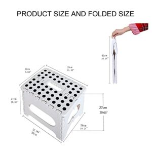 Fisiei Step Stool,13inch Step stools for Adults,Folding Step Stool,Folding Stool,Foldable Stool,Small Step Stool for Kitchen,Bathroom,Living Room,Bedroom, Office, etc.(White, 13inch)