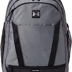 Under Armour Women's Hustle Signature Storm Backpack , (001) Black / Black / Metallic Tin , One Size Fits Most