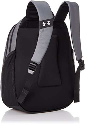 Under Armour Women's Hustle Signature Storm Backpack , (001) Black / Black / Metallic Tin , One Size Fits Most