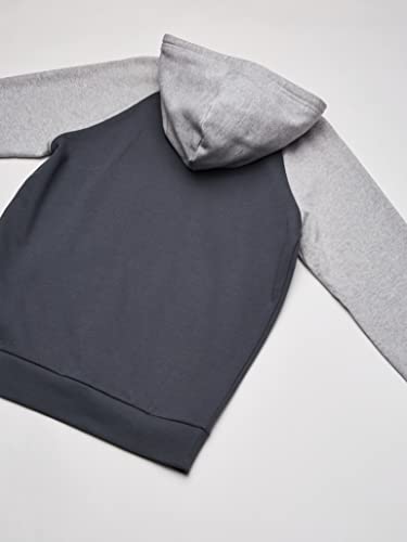 Under Armour Mens Rival Wordmark Colorblock Hoodie , (012) Pitch Gray / Mod Gray Light Heather / Onyx White , Large