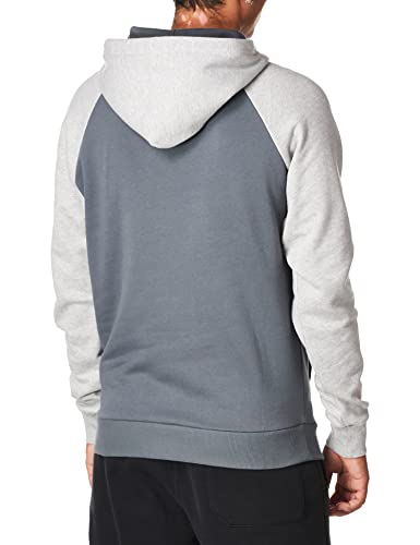 Under Armour Mens Rival Wordmark Colorblock Hoodie , (012) Pitch Gray / Mod Gray Light Heather / Onyx White , Large