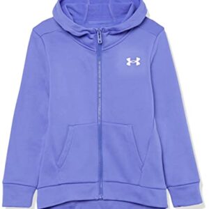 Under Armour Girls Armour Fleece Full Zip Hoodie , (184) Brilliant Violet / / White , Youth Large