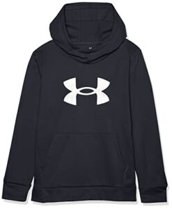 under armour girls armour fleece glitter hoodie , (001) black / / white , youth x-large