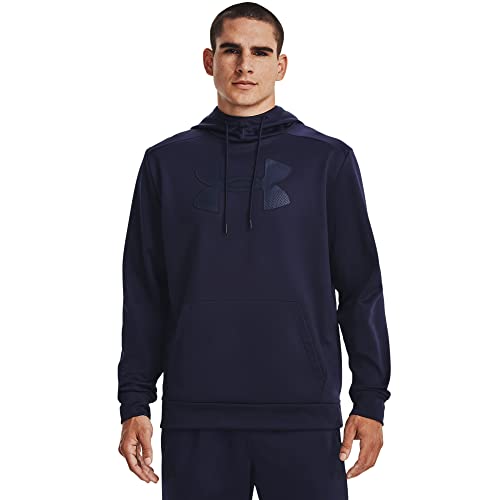 Under Armour Mens Big Logo ArmourFleece Hoodie , (410) Midnight Navy / Academy / Black , X-Large