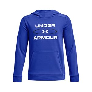 under armour boys armourfleece graphic hoodie , (486) versa blue / / black , youth x-large