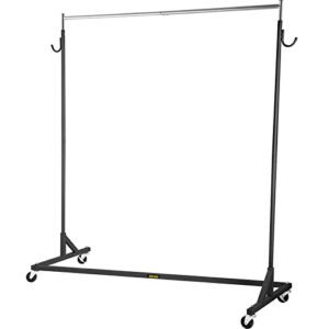 VEVOR Z Rack, 300 lbs Industrial Grade Z Base Garment Rack, 24" x 63" x 63" Height Adjustable Clothes Rack, Sturdy Steel Heavy Duty Clothing Rack w/ Lockable Casters for Home Garment Store Black