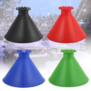 sgqcar magical car ice scraper,round windshield ice scraper with funnel,round snow scraper for car,car snow removal shovel tool as gift for christmas 4color…