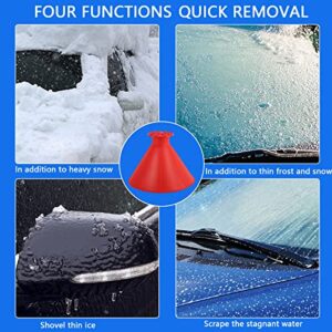 SGQCAR Magical Car Ice Scraper,Round Windshield Ice Scraper with Funnel,Round Snow Scraper for Car,Car Snow Removal Shovel Tool as Gift for Christmas 4Color…