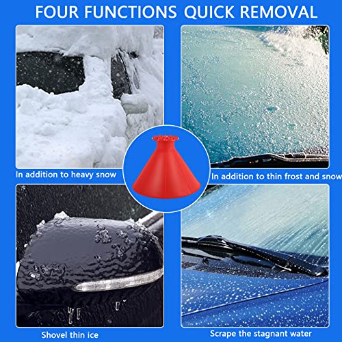 SGQCAR Magical Car Ice Scraper,Round Windshield Ice Scraper with Funnel,Round Snow Scraper for Car,Car Snow Removal Shovel Tool as Gift for Christmas 4Color…